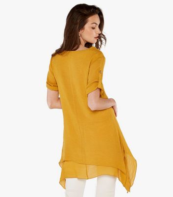 mustard yellow button dress