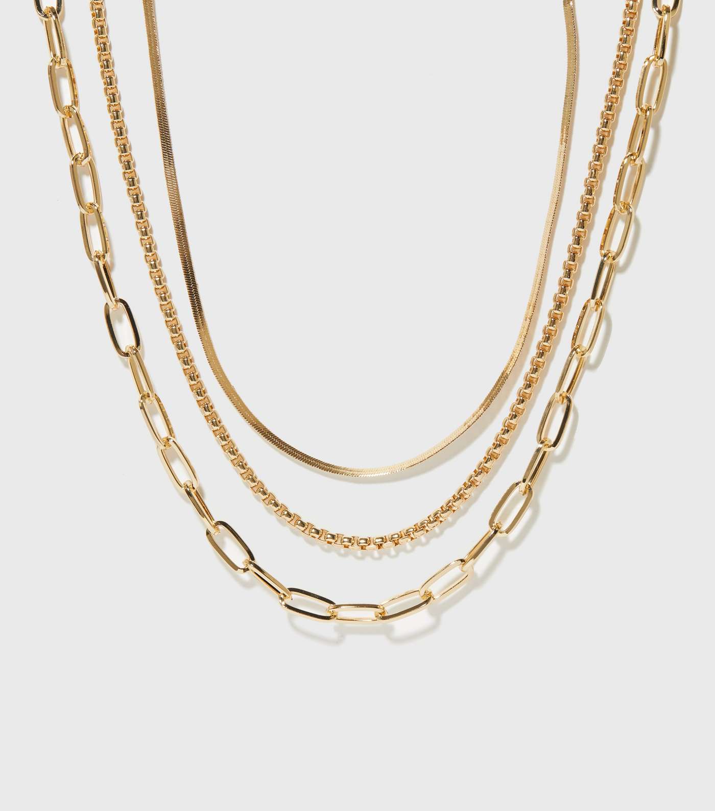 Gold Link Chain Layered Necklace