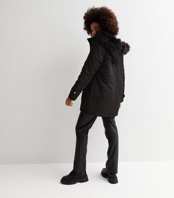 New look hot sale black parka