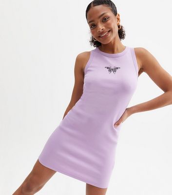 Lilac Satin Jersey Bodycon Dress FINAL SALE – Mesh
