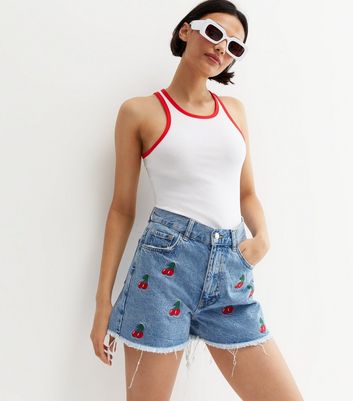 high waist short denim