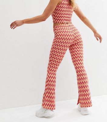 Red Ribbed Kick Flare Trousers - Chlo – Rebellious Fashion
