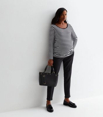 Maternity Black Over Bump Slim Stretch Trousers | New Look