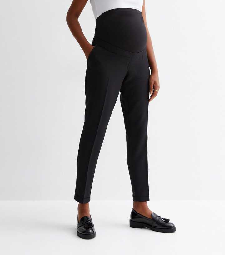 Maternity Black Over Bump Slim Stretch Trousers | New Look
