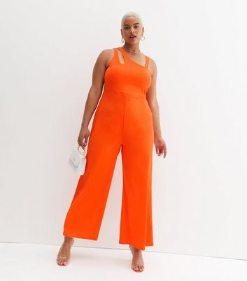 Orange cut best sale out jumpsuit