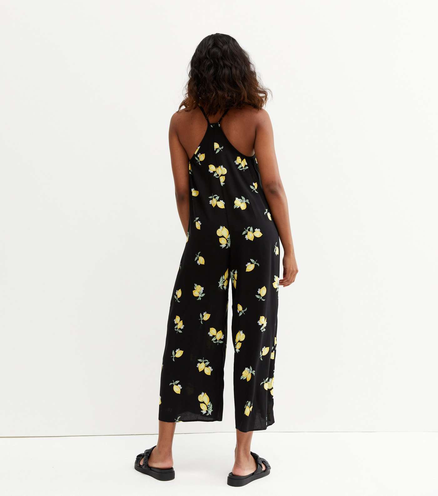 Black Lemon Strappy Oversized Crop Jumpsuit Image 4