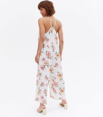 next white floral jumpsuit