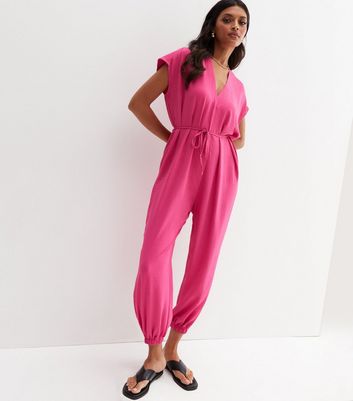 womens hot pink jumpsuit