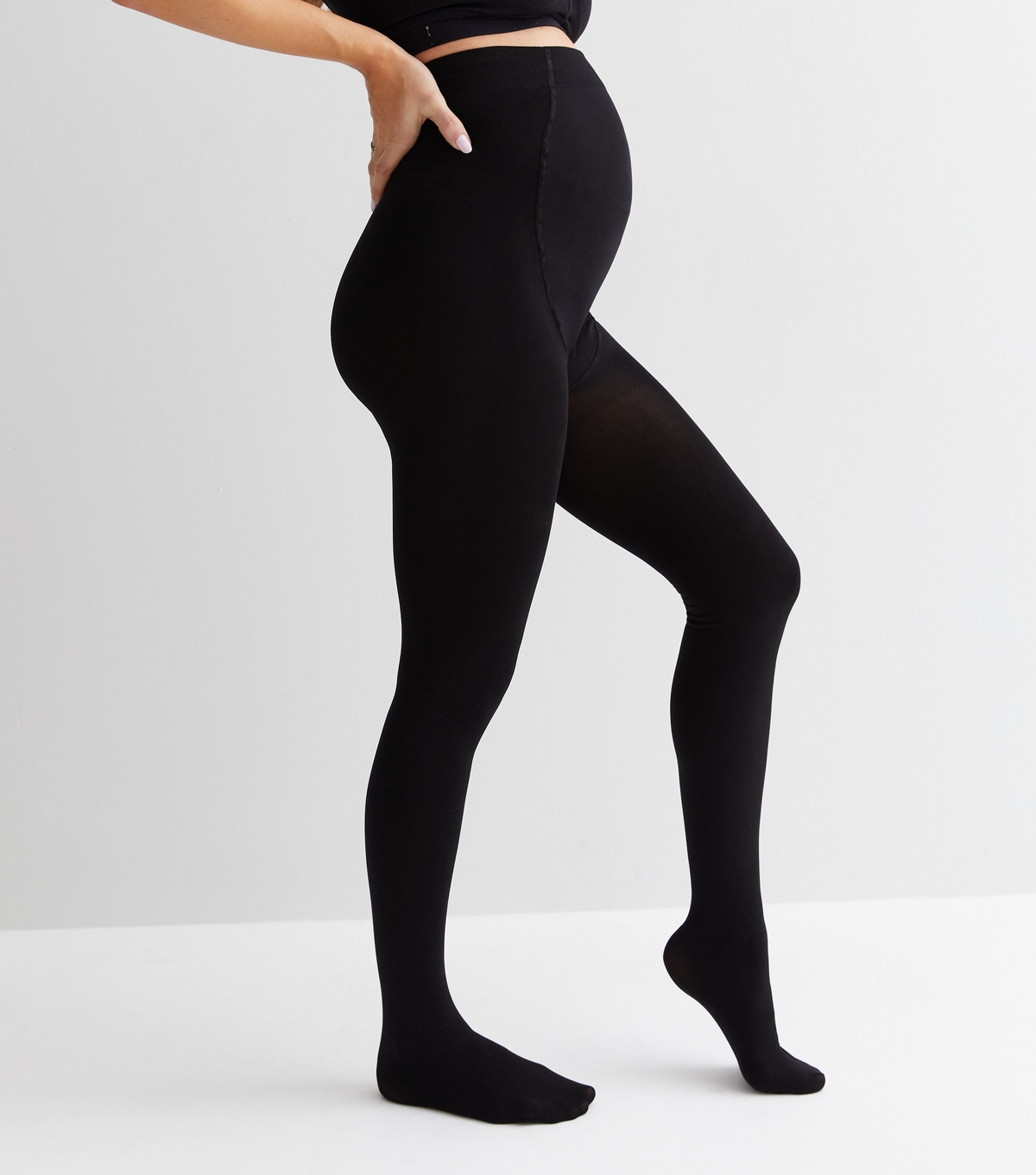 Maternity 2 Pack Black Premium Opaque 100 Denier Tights New Look