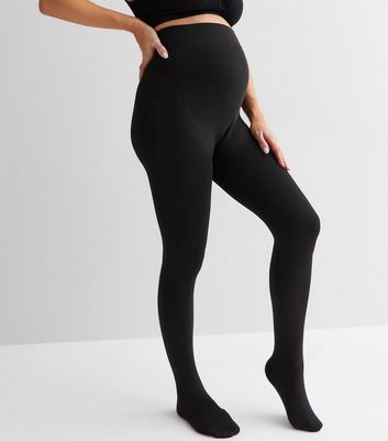 Maternity Fleece-Lined Cotton Under Belly Legging in Black by Plush Apparel