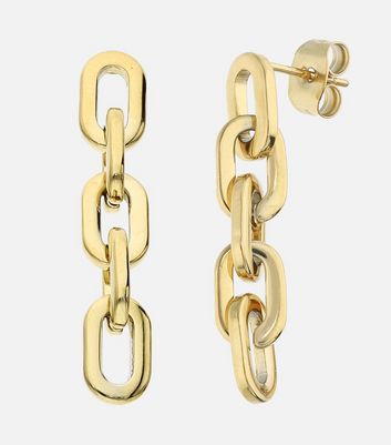Damen Accessoires SIX Gold Drop Chain Earrings