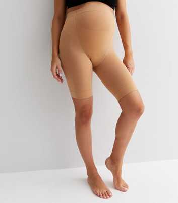 Maternity Tan Thigh Length Anti Chafing Shorts