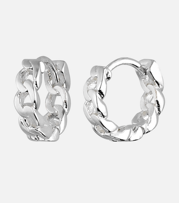 silver chain hoop earrings