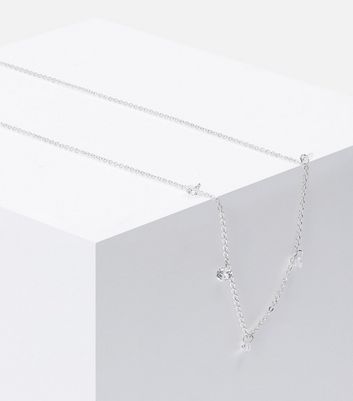 Damen Accessoires SIX Silver Gem Charm Necklace