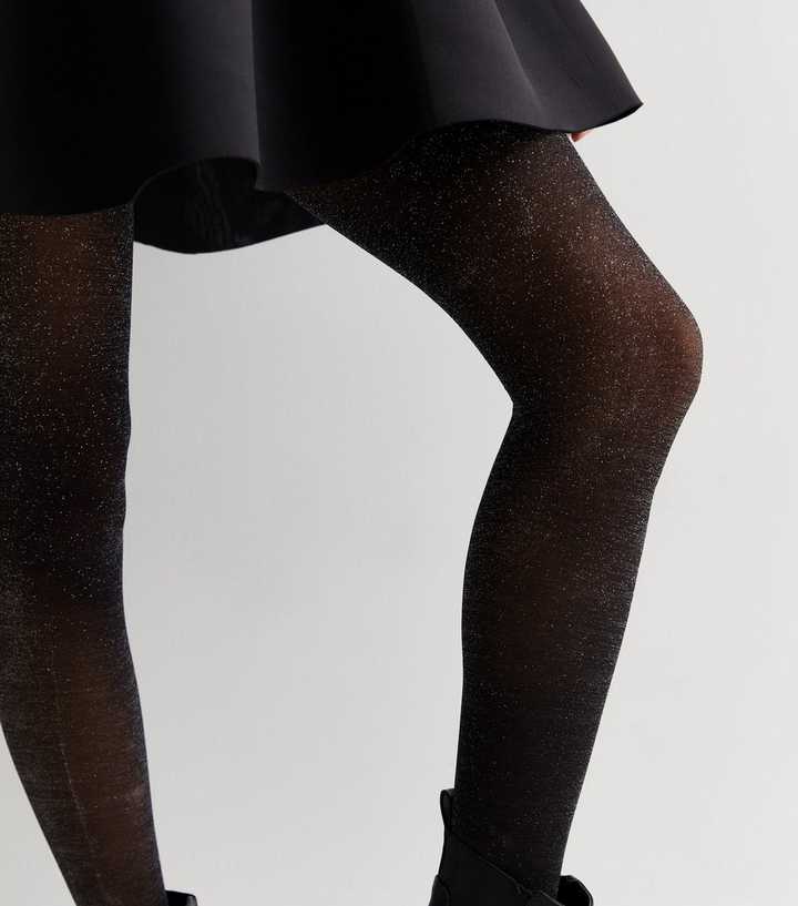 tights shimmer lurex sparkle glitter party rave semi sheer 30