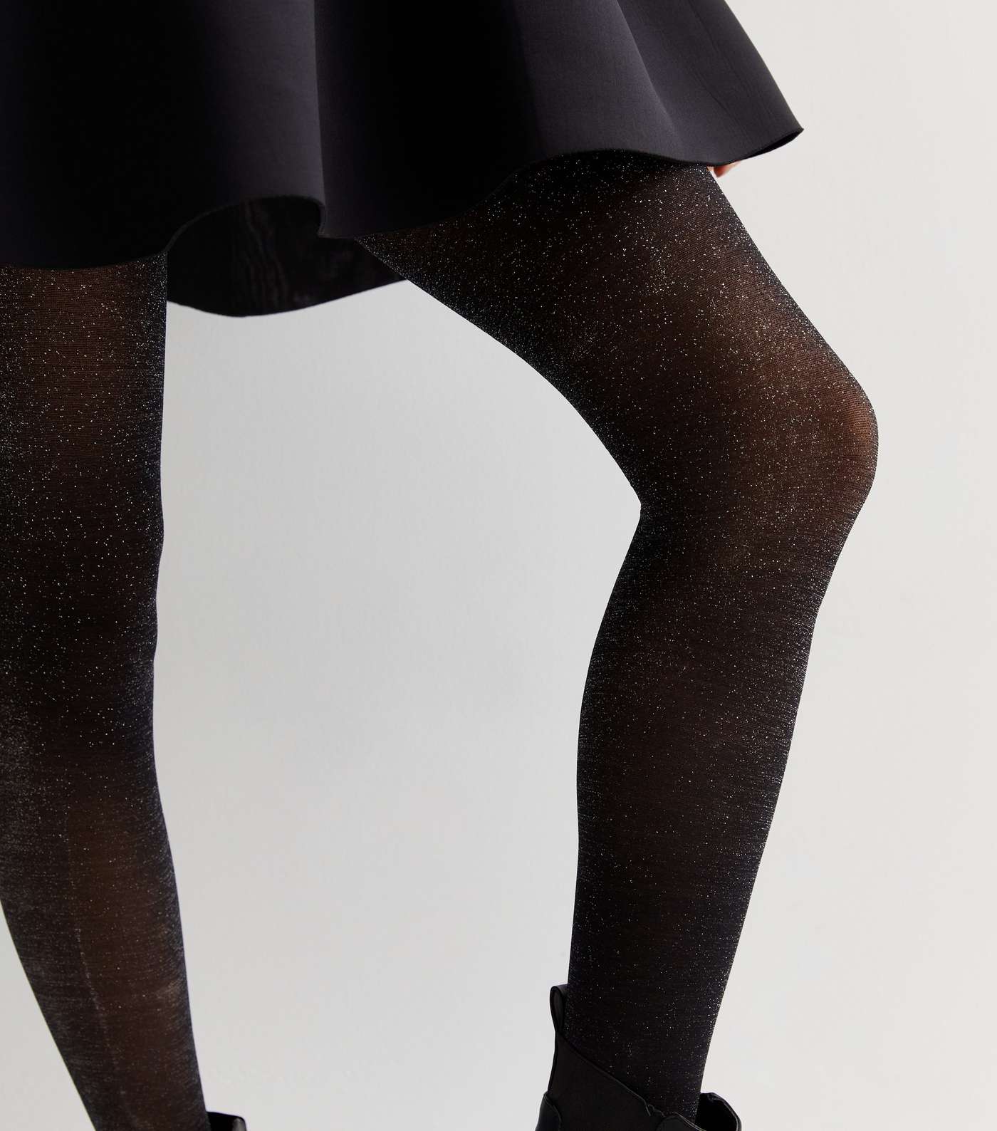 Black Glitter Fashion Tights Image 3