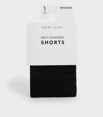 Black Thigh Length Anti-Chafing Shorts