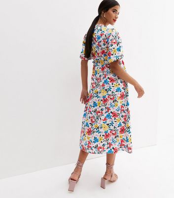 Maternity White Floral Poplin Short 