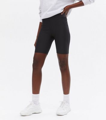Tall Black Ribbed Cycling Shorts | New Look
