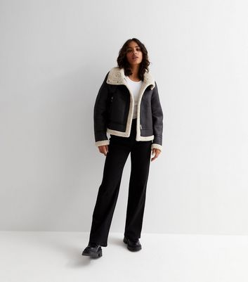 Petite black aviator on sale jacket