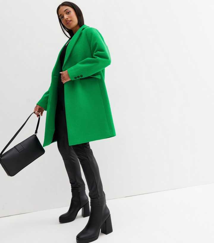 Petite Green Lined Formal Coat | New Look