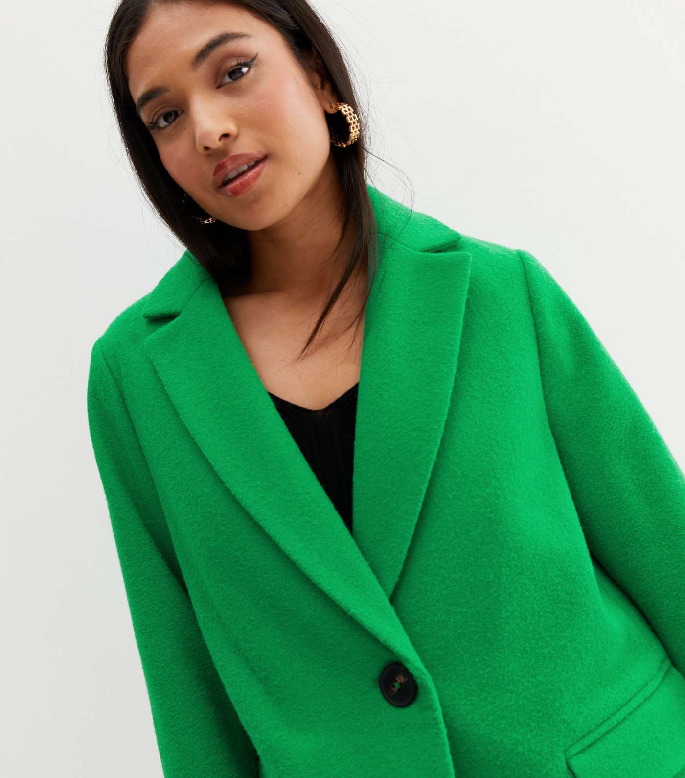 Petite Green Lined Formal Coat Image 3