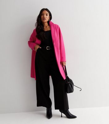 New look outlet petite pink coat