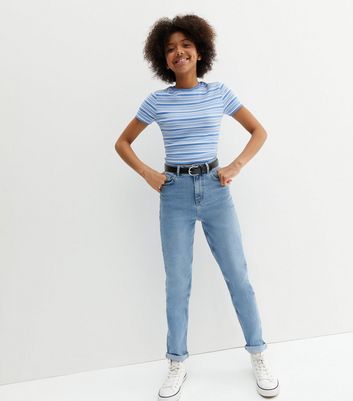 Girls Blue Slim Fit Tori Mom Jeans 