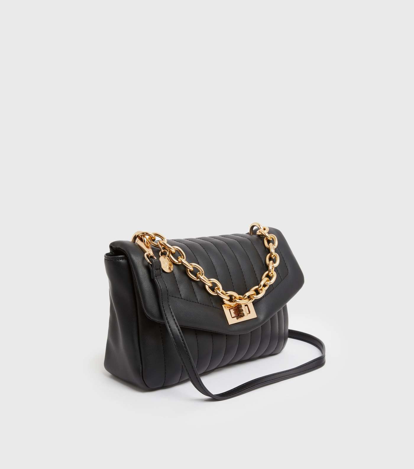 Black Quilted Cross Body Bag Image 3