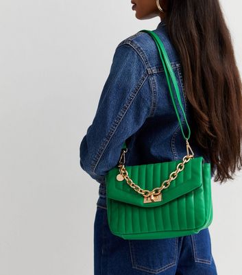 Green Quilted Cross Body Bag New Look