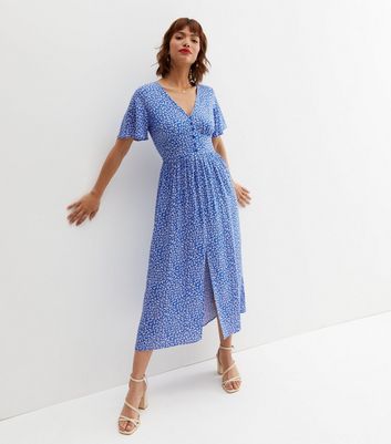 New look blue top dress with flowers