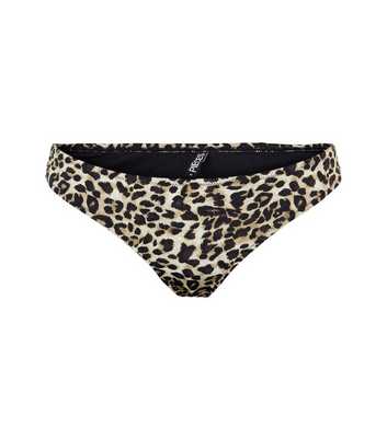 PIECES Black Leopard Print Bikini Bottoms