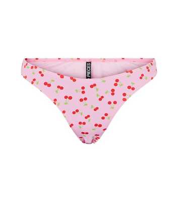 PIECES Pink Cherry Brazilian Bikini Bottoms