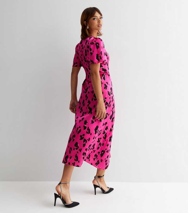 new look pink wrap dress