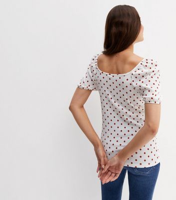 Damen Bekleidung Mamalicious Maternity White Spot Jersey T-Shirt