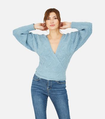 Light blue hotsell wrap sweater