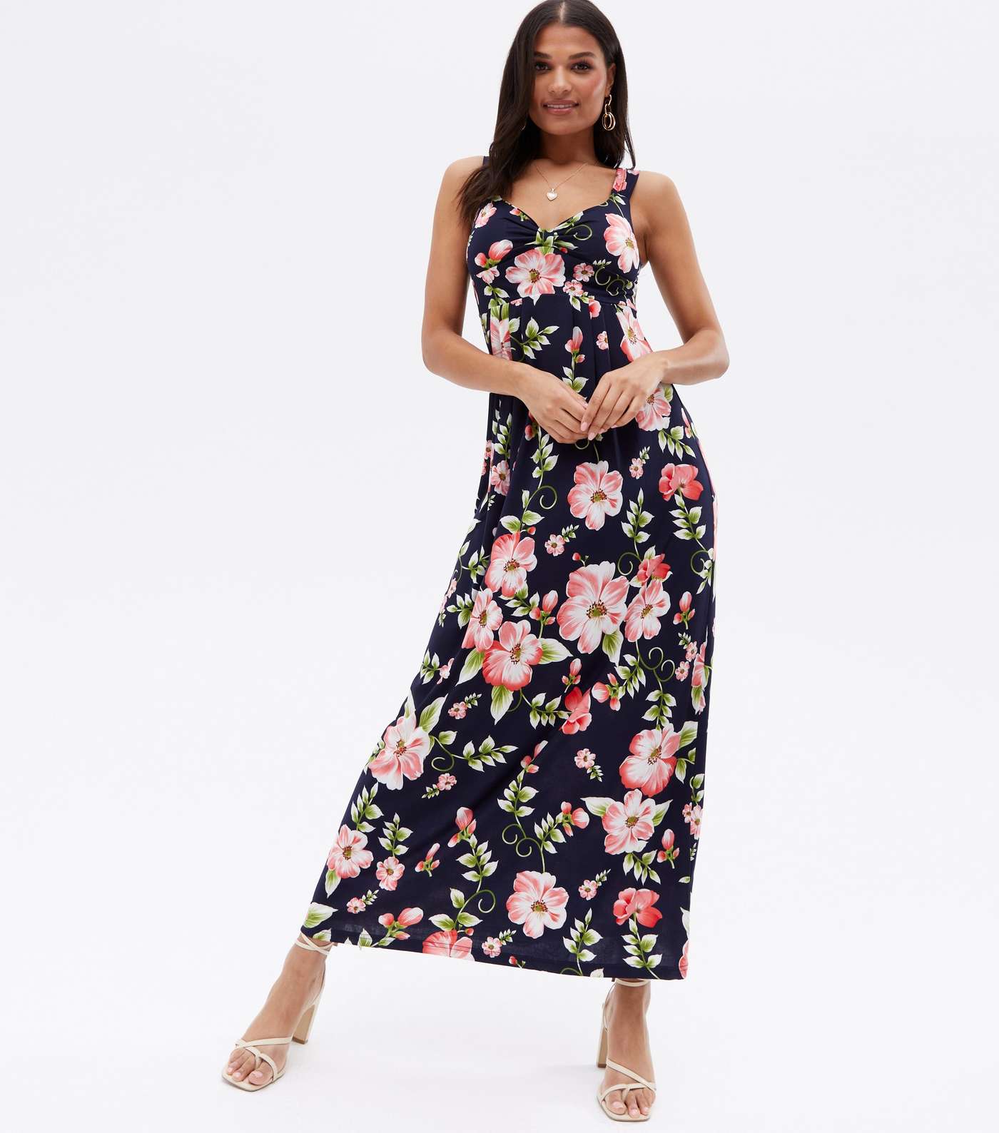 Mela Navy Tropical Sweetheart Maxi Dress Image 3