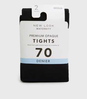 Maternity 2 Pack Black 70 Denier Premium Opaque Tights