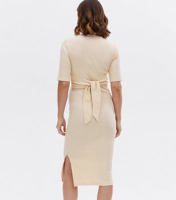 Click to view product details and reviews for Mamalicious Maternity Stone Jersey Belted Midi Dress New Look.