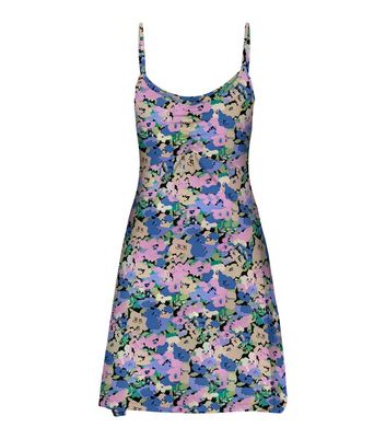 Click to view product details and reviews for Only Blue Floral Ruched Mini Slip Dress New Look.