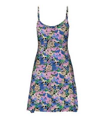 ONLY Tall Blue Floral Ruched Mini Slip Dress