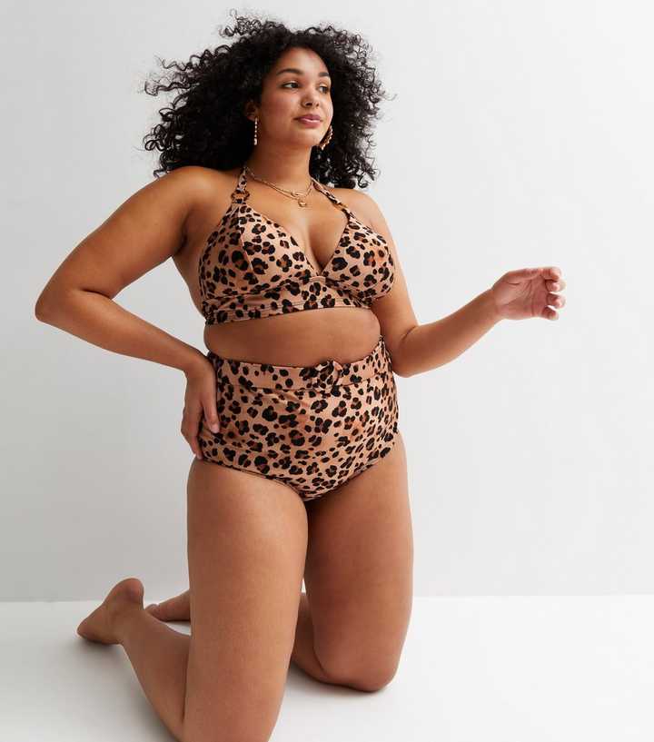 TRENDYOL Light brown swimsuit bottom with leopard pattern XL - Women's  Swimwear