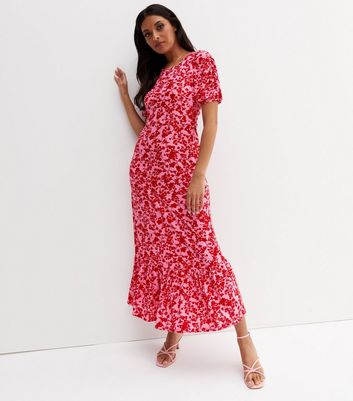 new look tiered hem midi dress