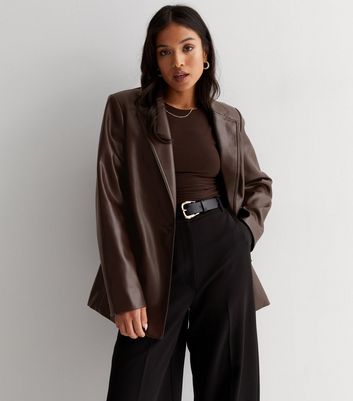 Petite leather shop jacket blazer