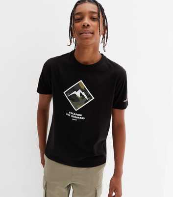 Boys Black Camo Logo T-Shirt
