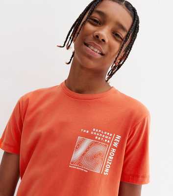 Boys Orange New Horizons Logo T-Shirt