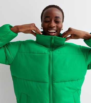 Tall Green Boxy Puffer Jacket