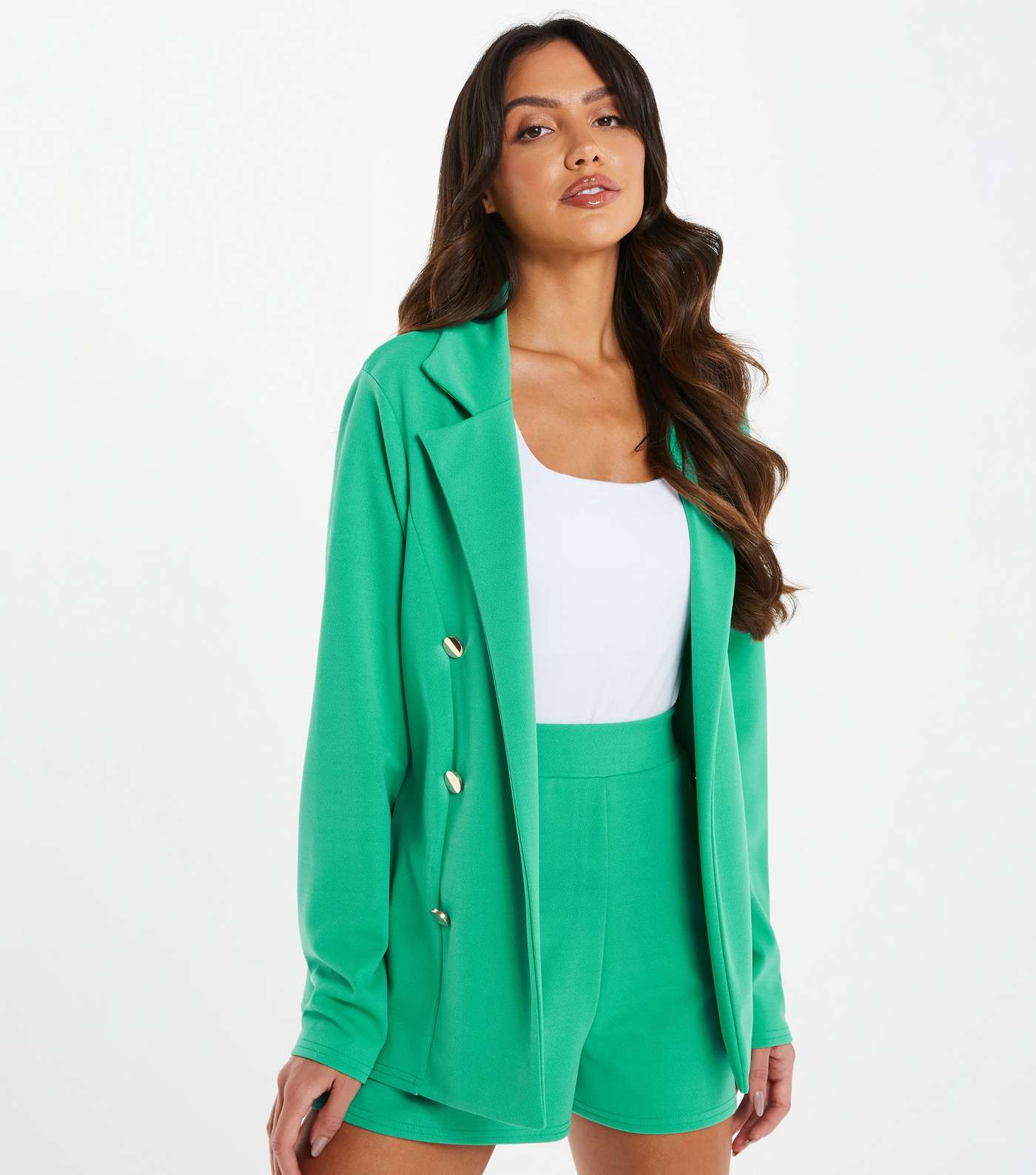 QUIZ Green Double Breasted Blazer