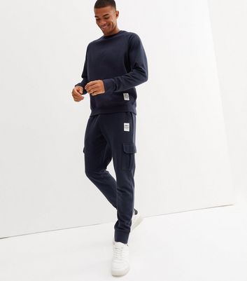 Navy Utility Cargo Cuffed Leg Joggers