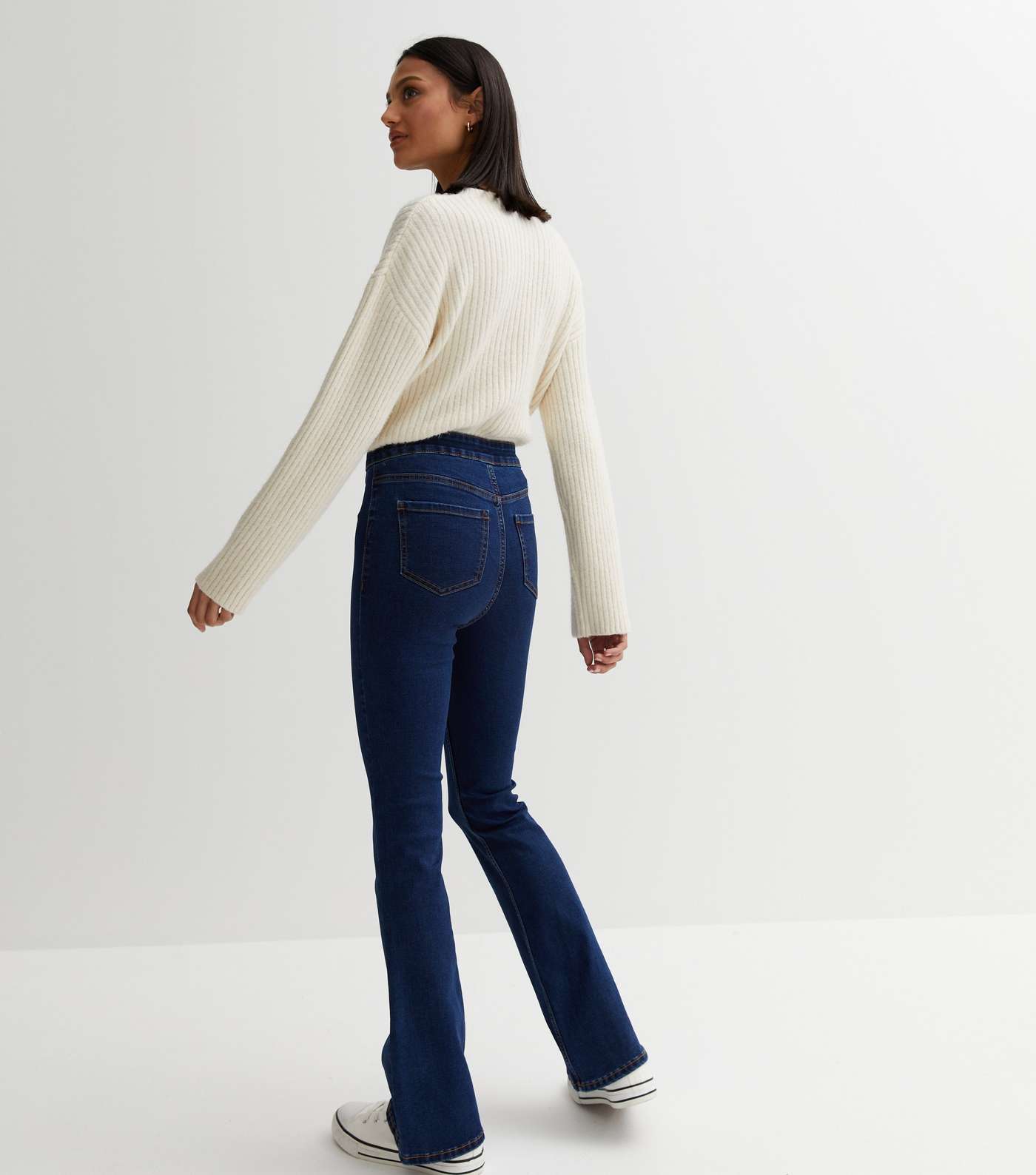 Blue Mid Rise Flared Brooke Jeans Image 4